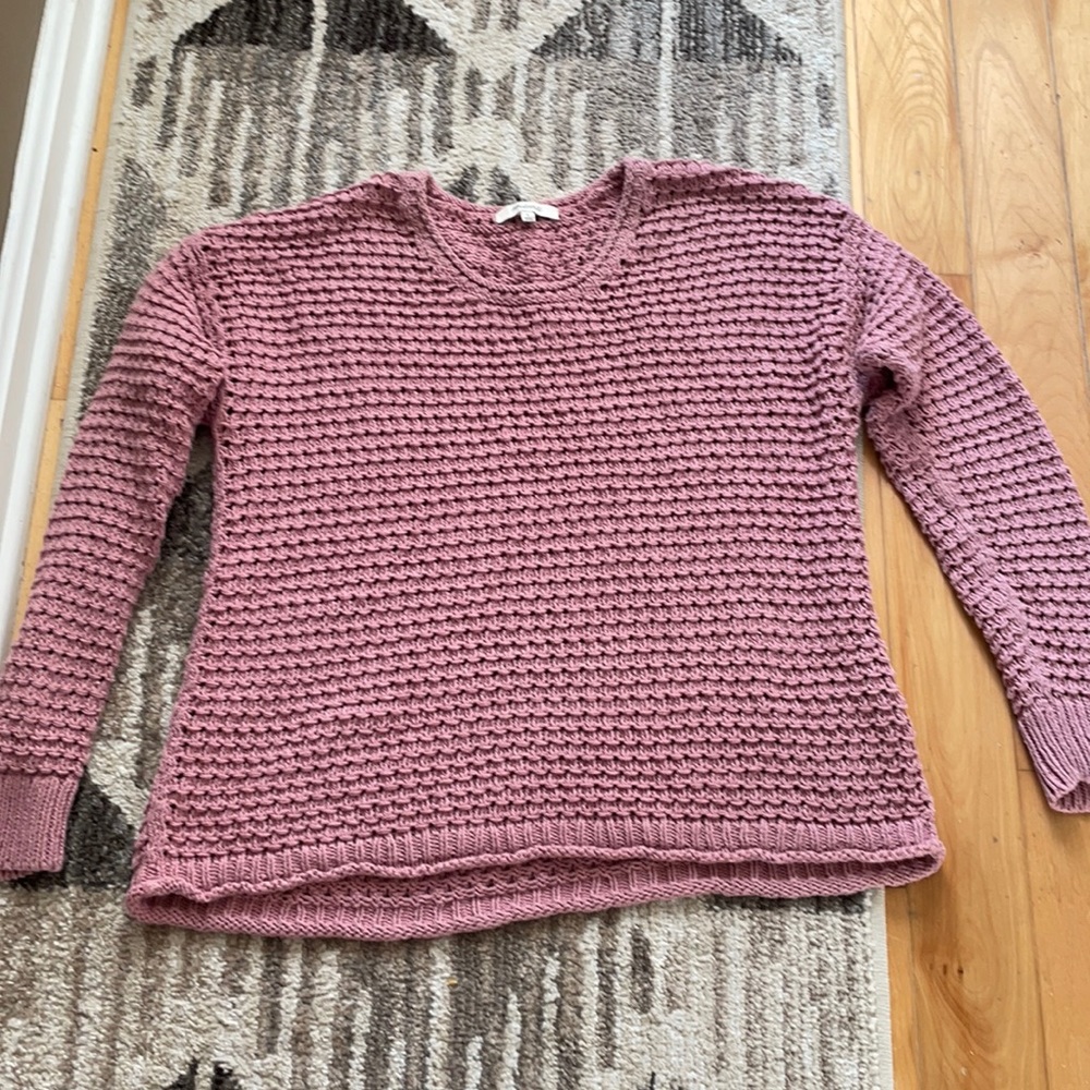 Pink knitted crotchet Madewell Sweater
